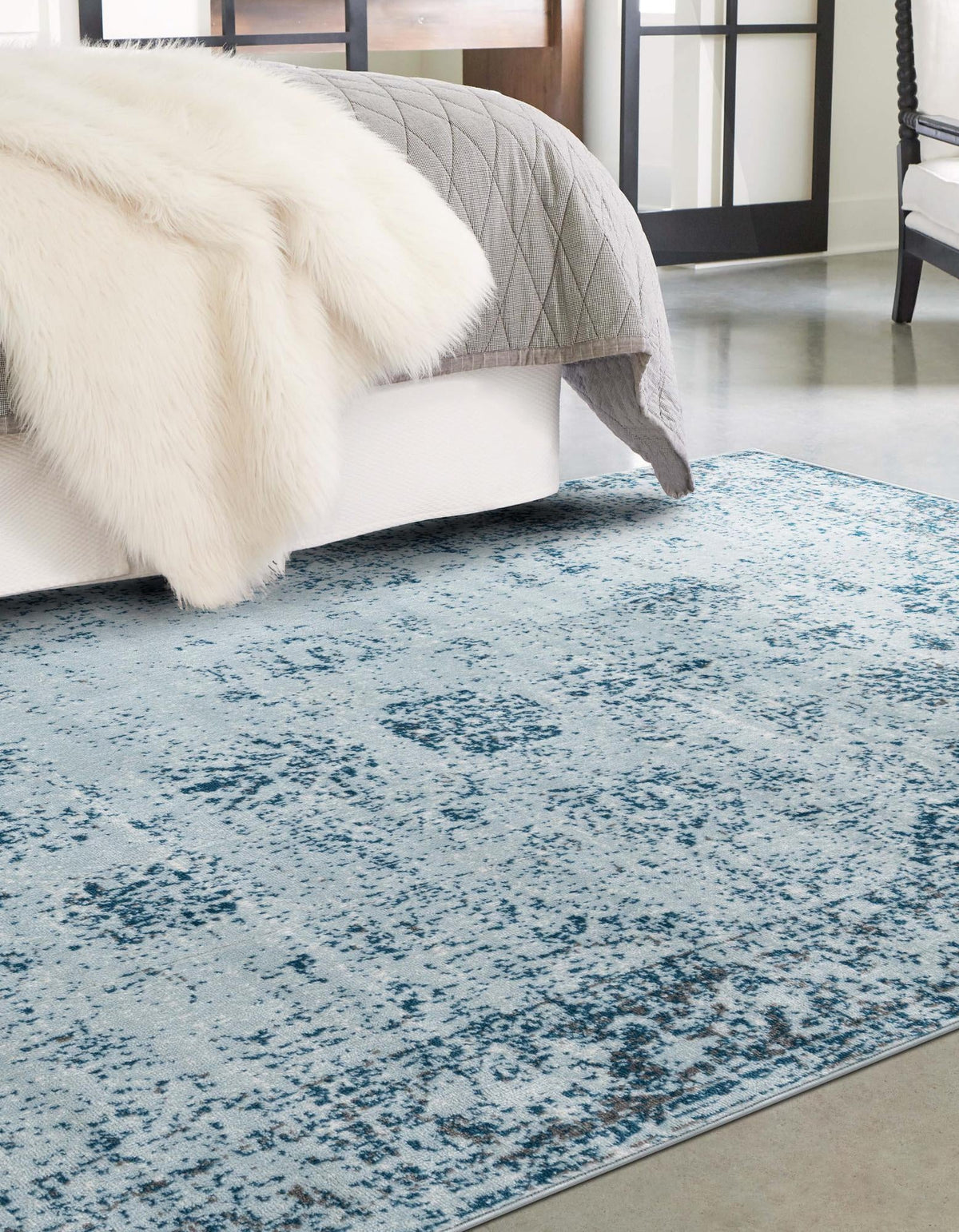 Riviera Elegance Collection Area Rug - Antibes (Light Blue) Rectangle Light Blue  lifestyle 16
