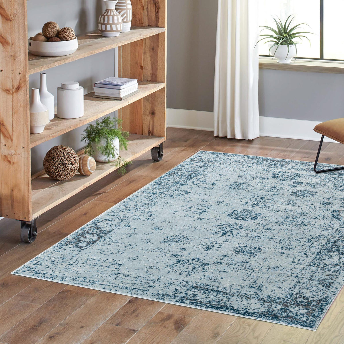 Riviera Elegance Collection Area Rug - Antibes (Light Blue) Rectangle Light Blue  lifestyle 27