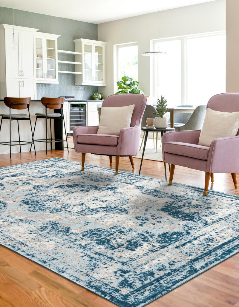 Riviera Elegance Collection Area Rug -  Menton (Blue) Rectangle Blue  lifestyle 8