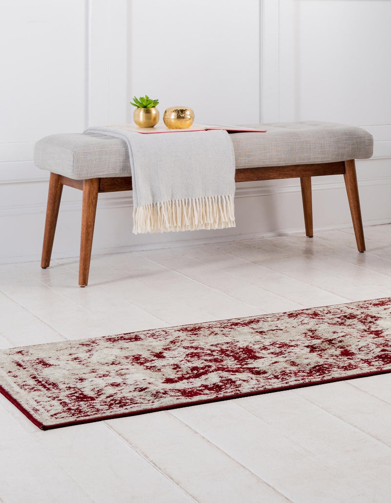 Riviera Elegance Collection Area Rug -  Menton (Burgundy) Runner Burgundy  lifestyle 48