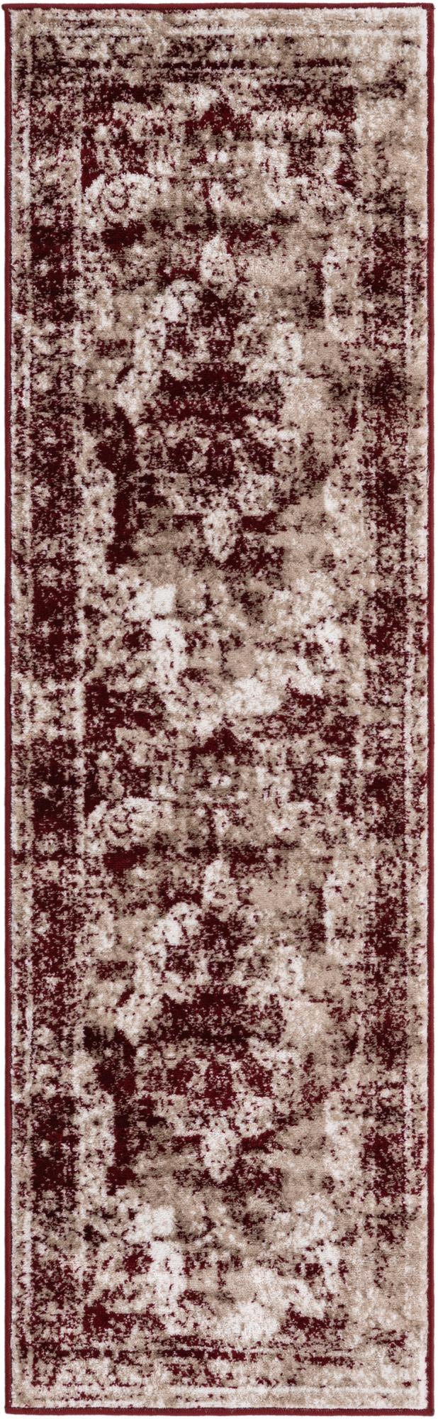 Riviera Elegance Collection Area Rug -  Menton (Burgundy) Runner Burgundy Main