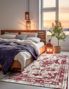 Riviera Elegance Collection Area Rug -  Menton (Burgundy) Rectangle Burgundy  lifestyle 5