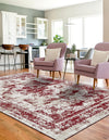 Riviera Elegance Collection Area Rug -  Menton (Burgundy) Rectangle Burgundy  lifestyle 10