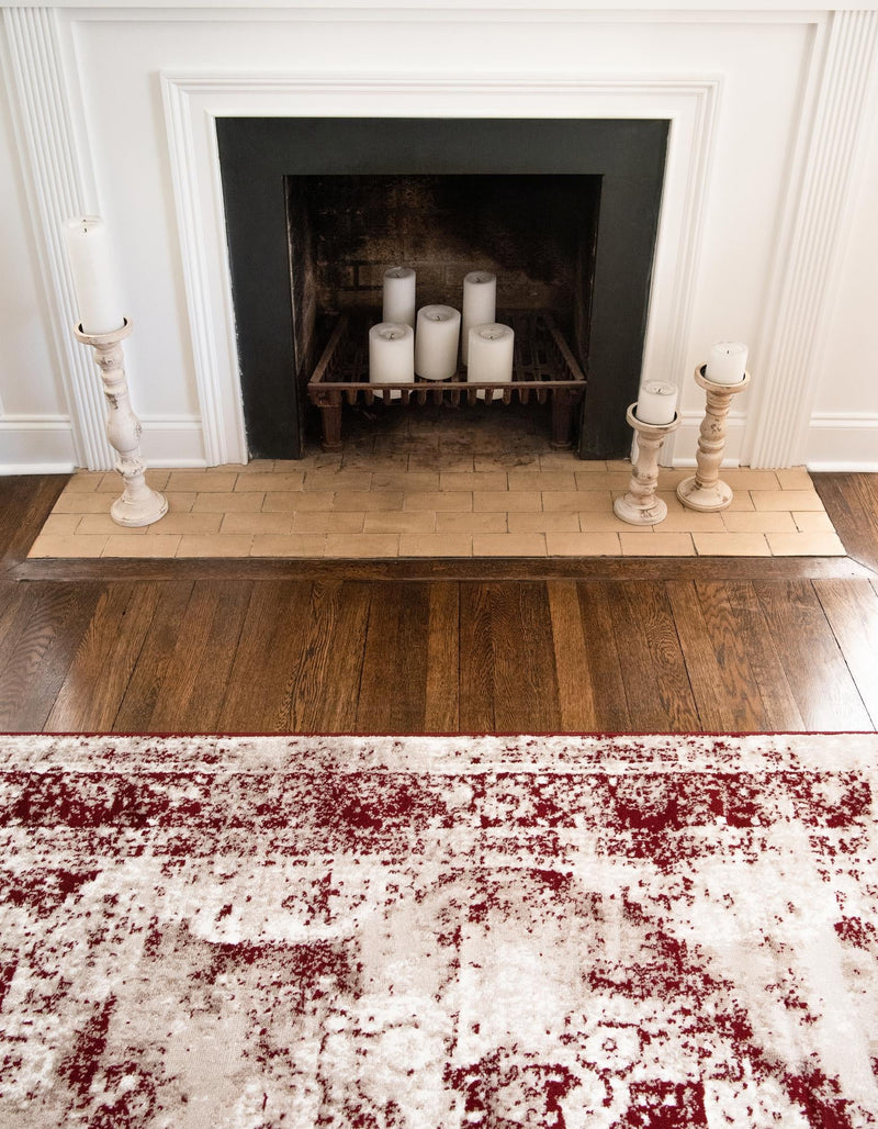 Riviera Elegance Collection Area Rug -  Menton (Burgundy) Rectangle Burgundy  lifestyle 12