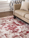 Riviera Elegance Collection Area Rug -  Menton (Burgundy) Rectangle Burgundy  lifestyle 14