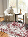 Riviera Elegance Collection Area Rug -  Menton (Burgundy) Rectangle Burgundy  lifestyle 18