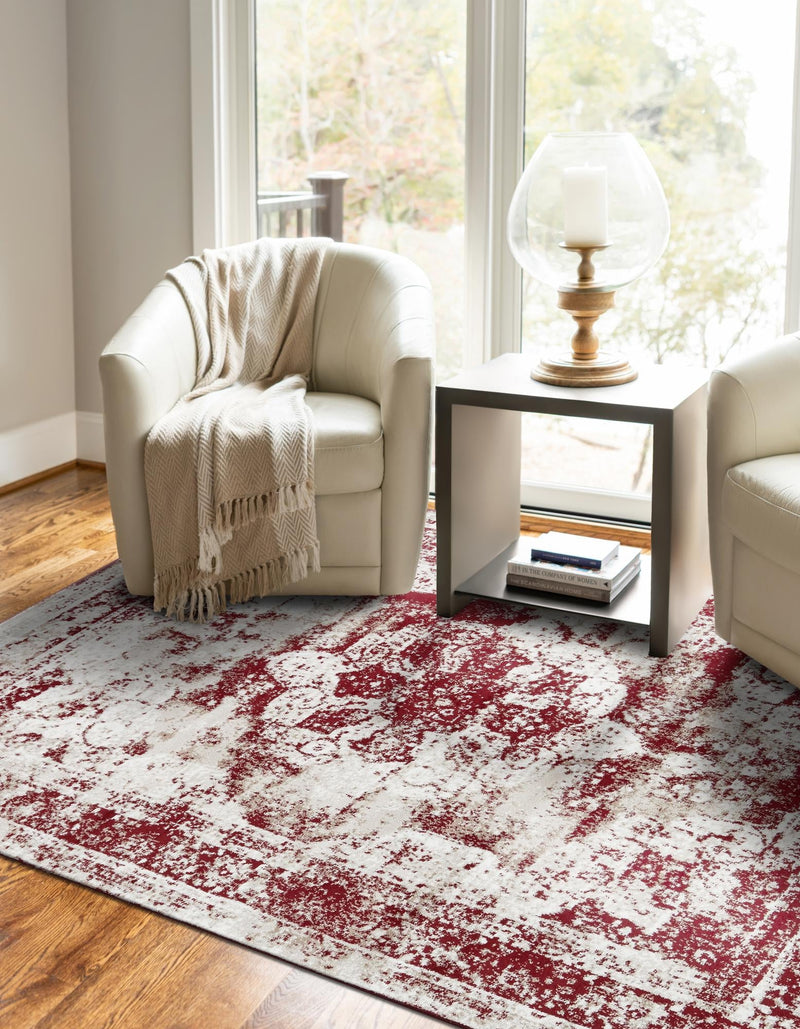 Riviera Elegance Collection Area Rug -  Menton (Burgundy) Rectangle Burgundy  lifestyle 18