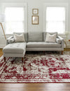Riviera Elegance Collection Area Rug -  Menton (Burgundy) Rectangle Burgundy  lifestyle 5