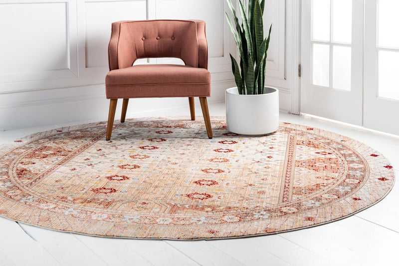 Lagoon Luxe Collection Area Rug -  Dock Round Beige  lifestyle 16