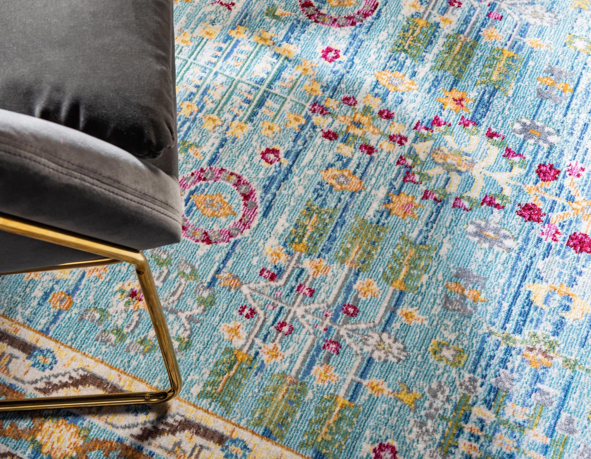 Lagoon Luxe Collection Area Rug -  Manta Round Blue  lifestyle 21
