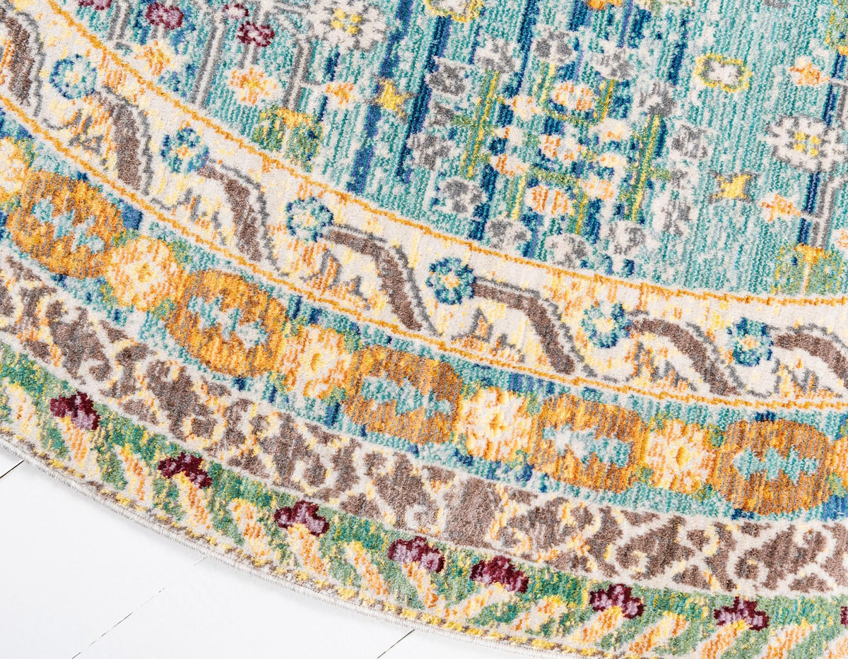 Lagoon Luxe Collection Area Rug -  Manta Round Blue  lifestyle 25