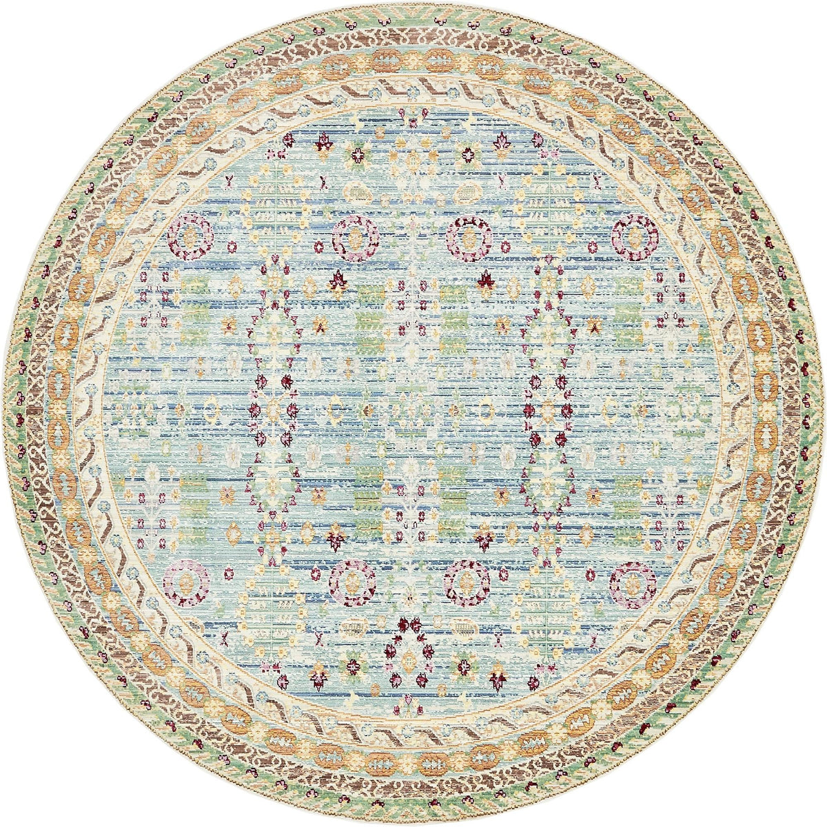Lagoon Luxe Collection Area Rug -  Manta Round Blue  lifestyle 11