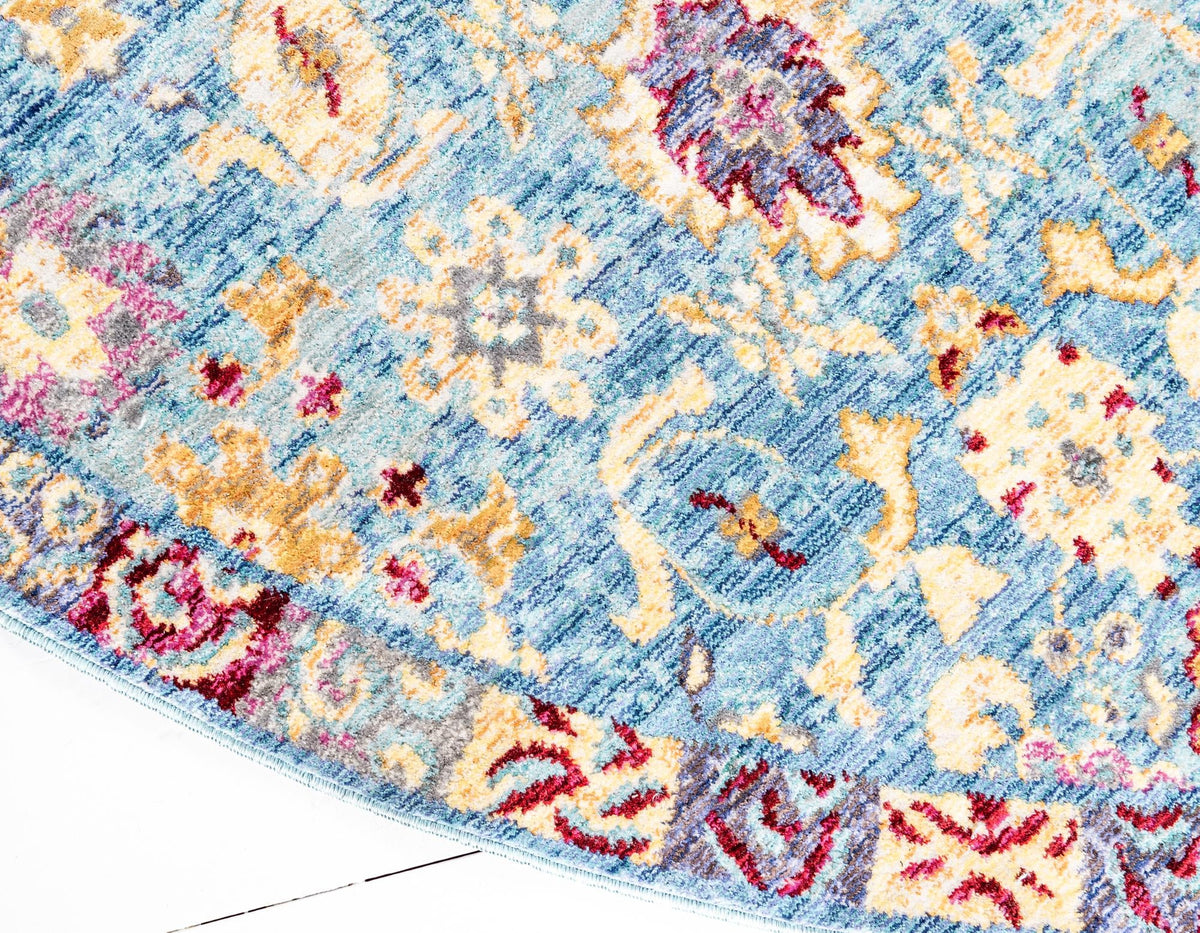 Lagoon Luxe Collection Area Rug -  Shipwreck Round Blue  lifestyle 28