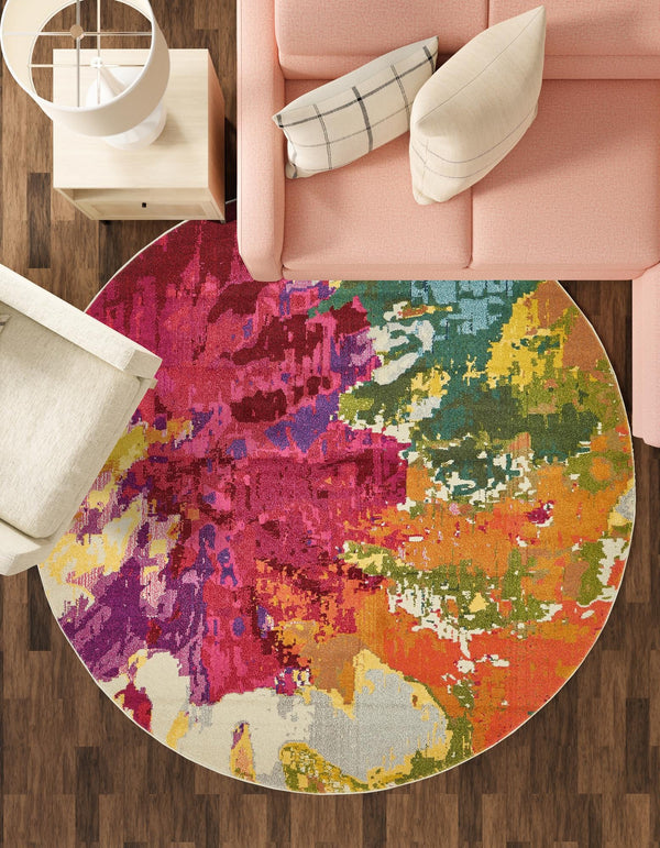 Marrakesh Elegance Collection Area Rug -  Palais Round Multi  lifestyle 47