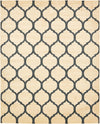 Lattice Gardens Collection Area Rug -  Bloomfield (Beige and Navy Blue) Rectangle Beige and Navy Blue Main