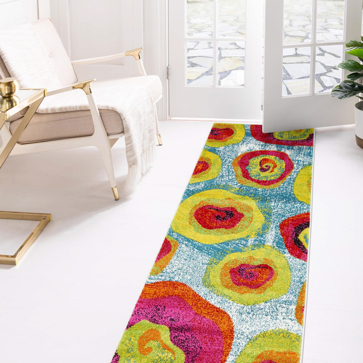 Venetian Elegance Collection Area Rug -  Giudecca Runner Blue  lifestyle 30