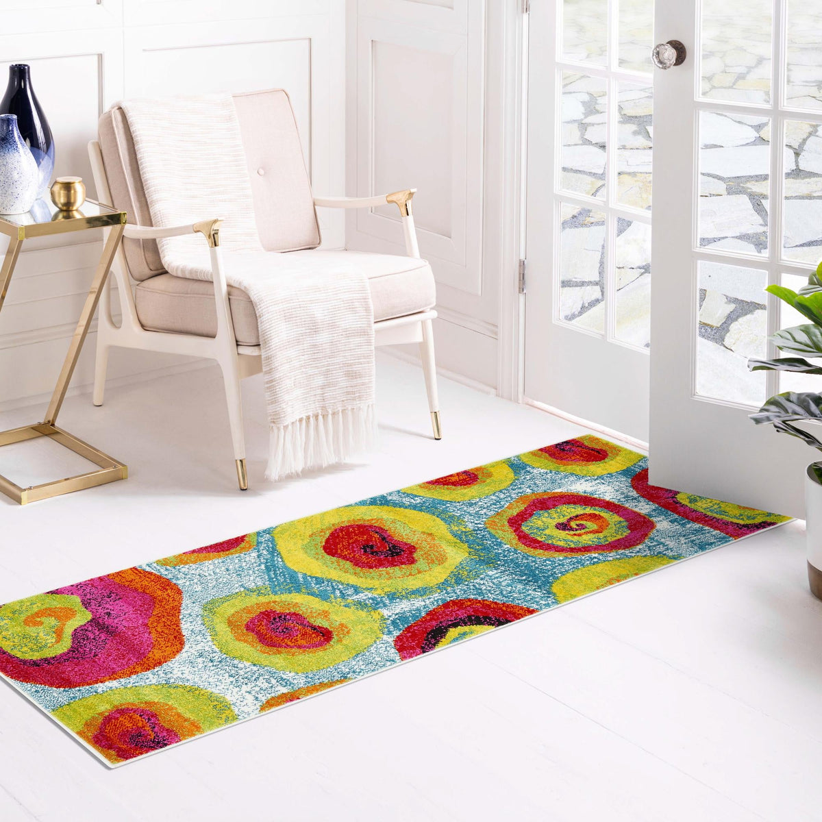Venetian Elegance Collection Area Rug -  Giudecca Runner Blue  lifestyle 31