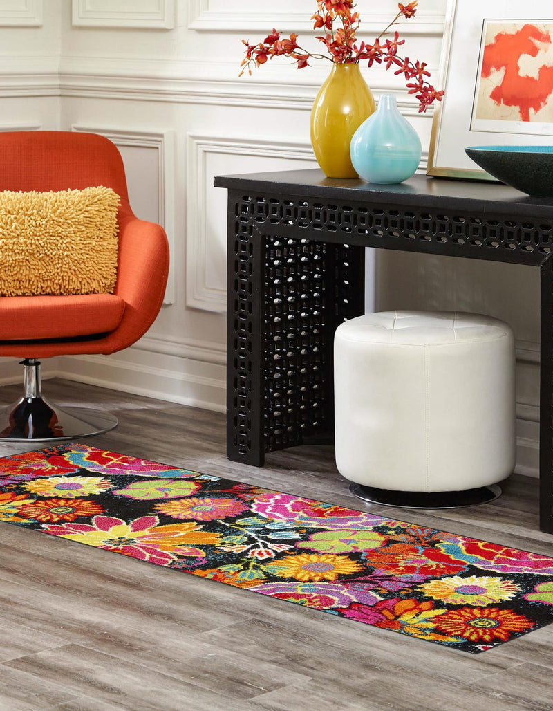 Venetian Elegance Collection Area Rug -  Accademia Runner Black  lifestyle 45
