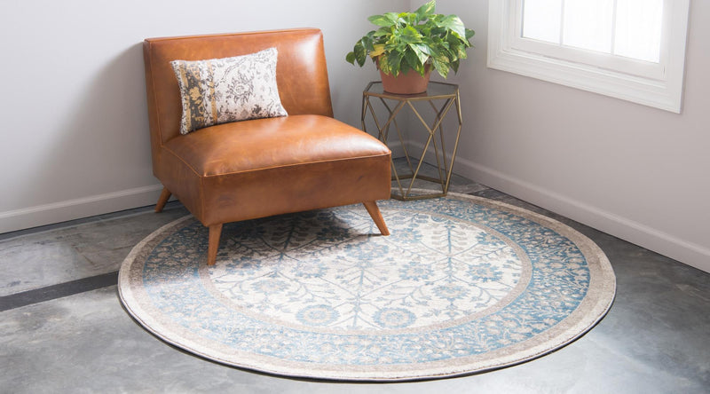 Salzburg Elegance Collection Area Rug -  Hellbrunn Round Cream  lifestyle 38