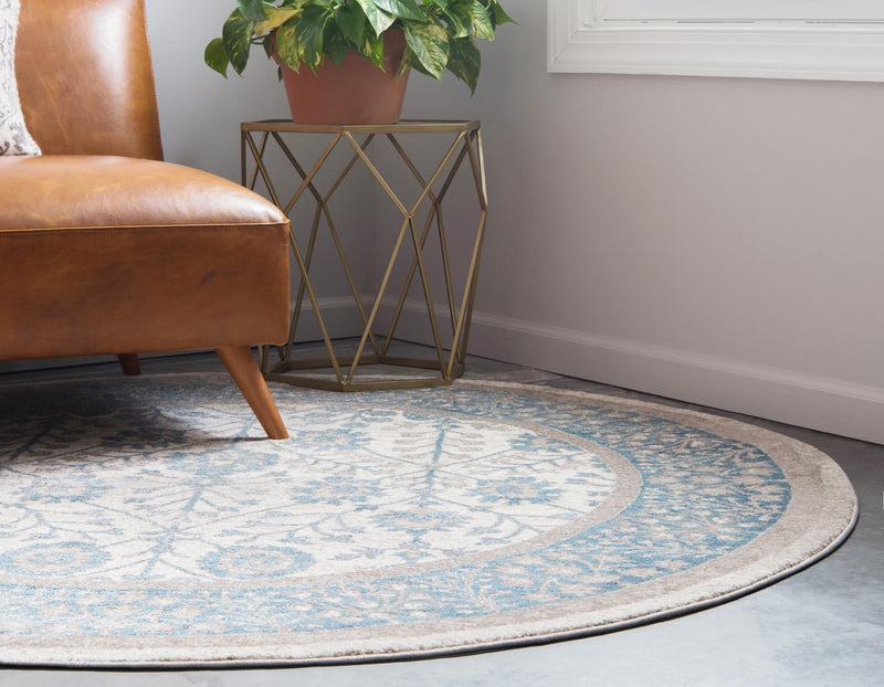 Salzburg Elegance Collection Area Rug -  Hellbrunn Round Cream  lifestyle 42