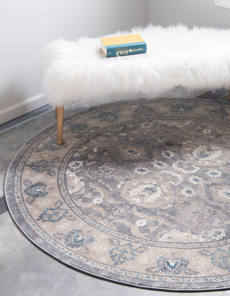 Salzburg Elegance Collection Area Rug -  Mozarteum Round Gray  lifestyle 27