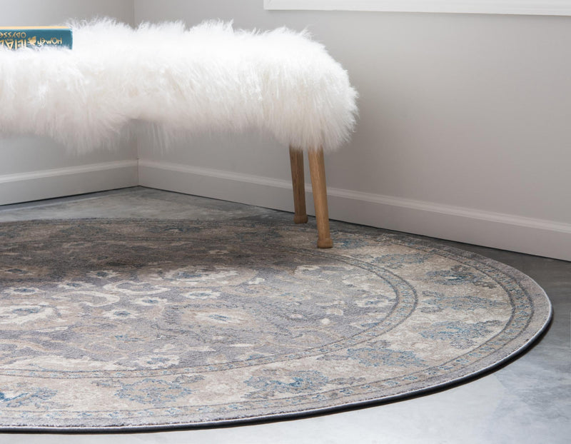 Salzburg Elegance Collection Area Rug -  Mozarteum Round Gray  lifestyle 36