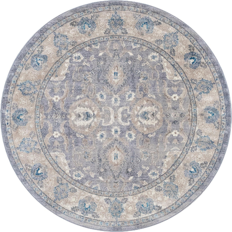 Salzburg Elegance Collection Area Rug -  Mozarteum Round Gray  lifestyle 22
