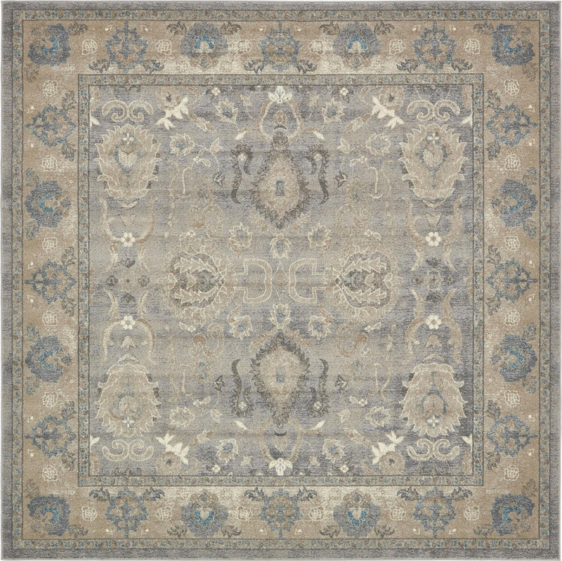 Salzburg Elegance Collection Area Rug -  Mozarteum Square Gray  lifestyle 23