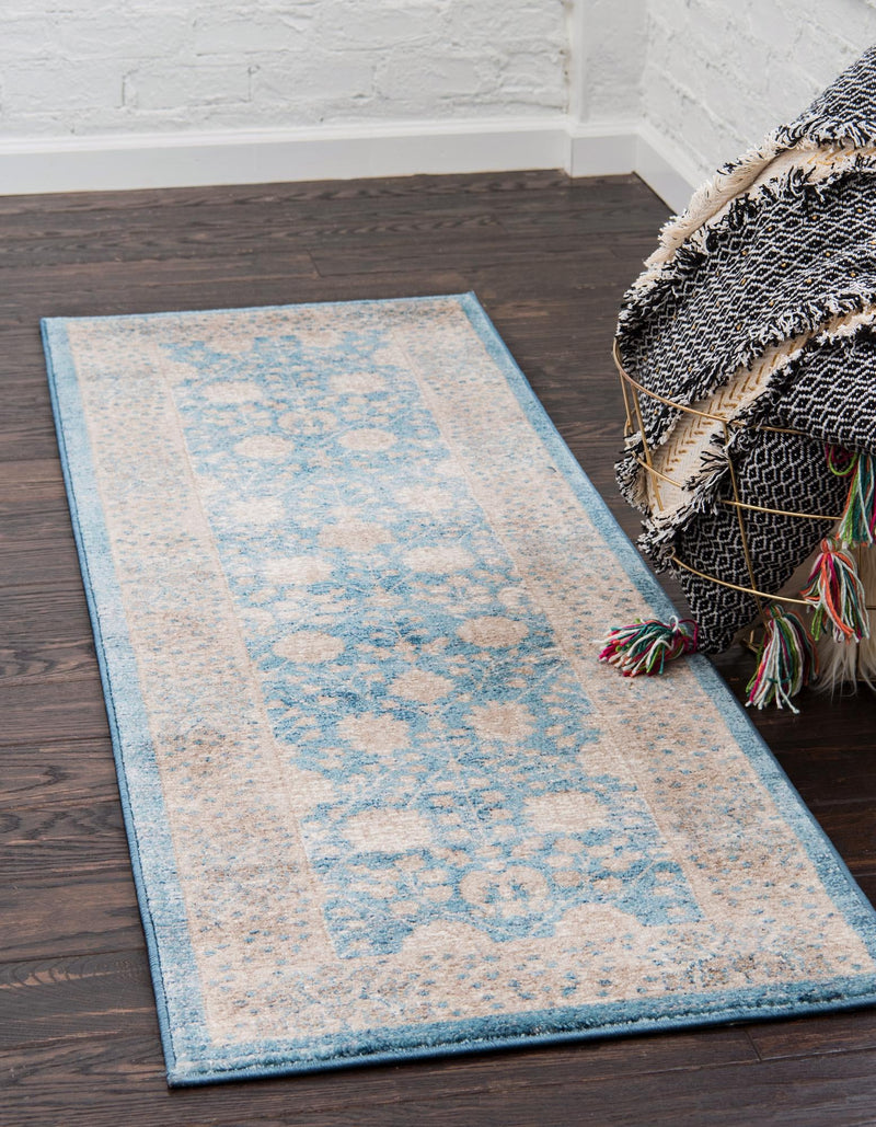 Salzburg Elegance Collection Area Rug -  Hellbrunn Runner Light Blue  lifestyle 34