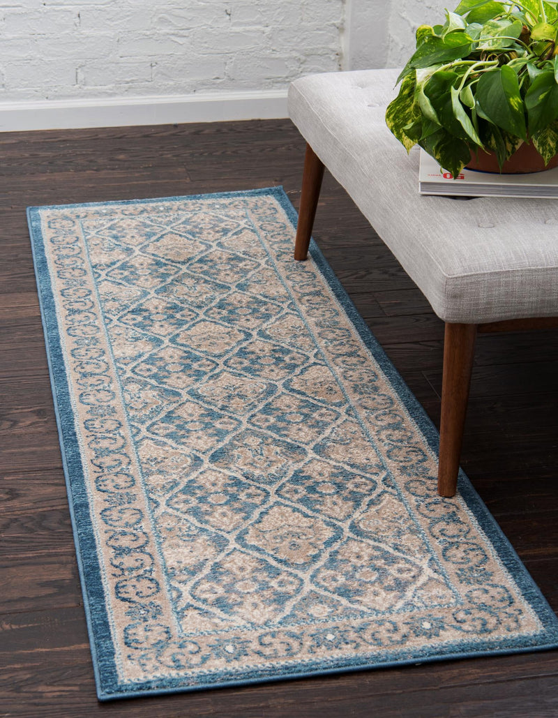 Salzburg Elegance Collection Area Rug -  Kapuzinerberg Runner Light Blue  lifestyle 27