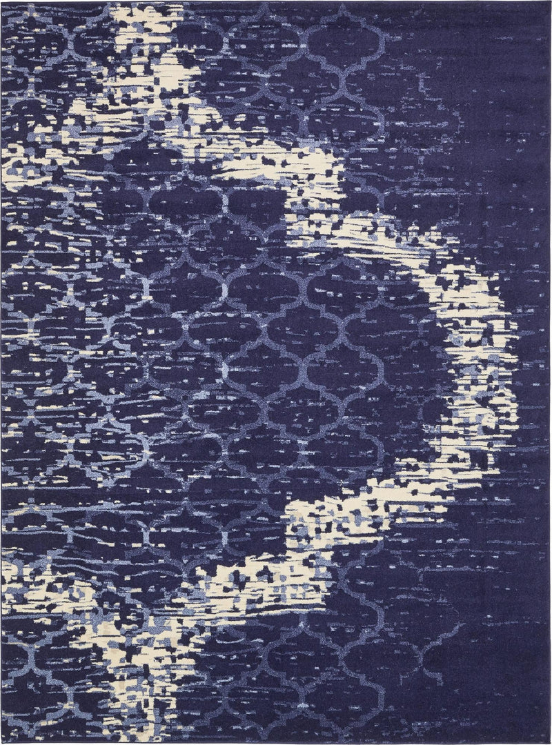 Lattice Gardens Collection Area Rug -  Trellisbay Rectangle Navy Blue Main