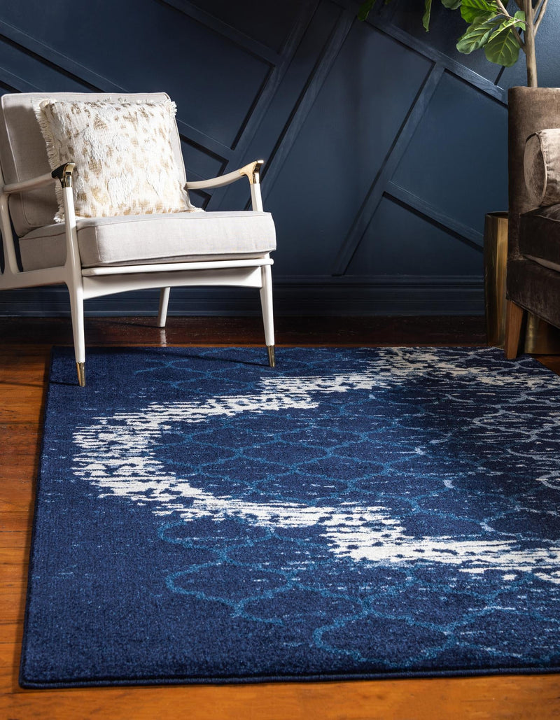 Lattice Gardens Collection Area Rug -  Trellisbay Rectangle Navy Blue  lifestyle 2