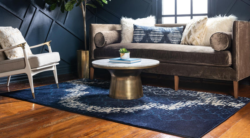 Lattice Gardens Collection Area Rug -  Trellisbay Rectangle Navy Blue  lifestyle 3