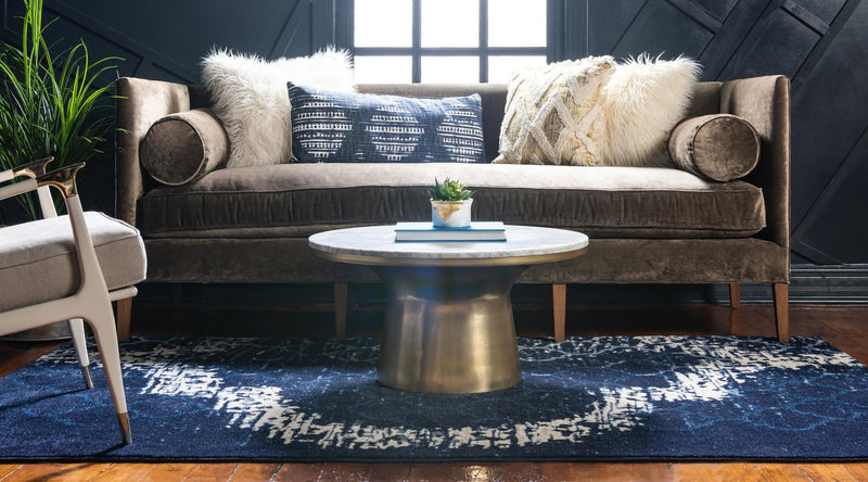 Lattice Gardens Collection Area Rug -  Trellisbay Rectangle Navy Blue  lifestyle 4