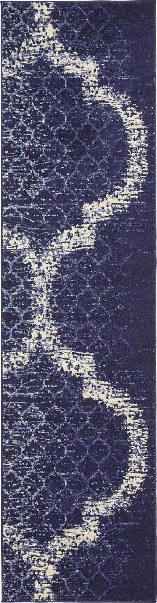 Lattice Gardens Collection Area Rug -  Trellisbay Runner Navy Blue  lifestyle 13