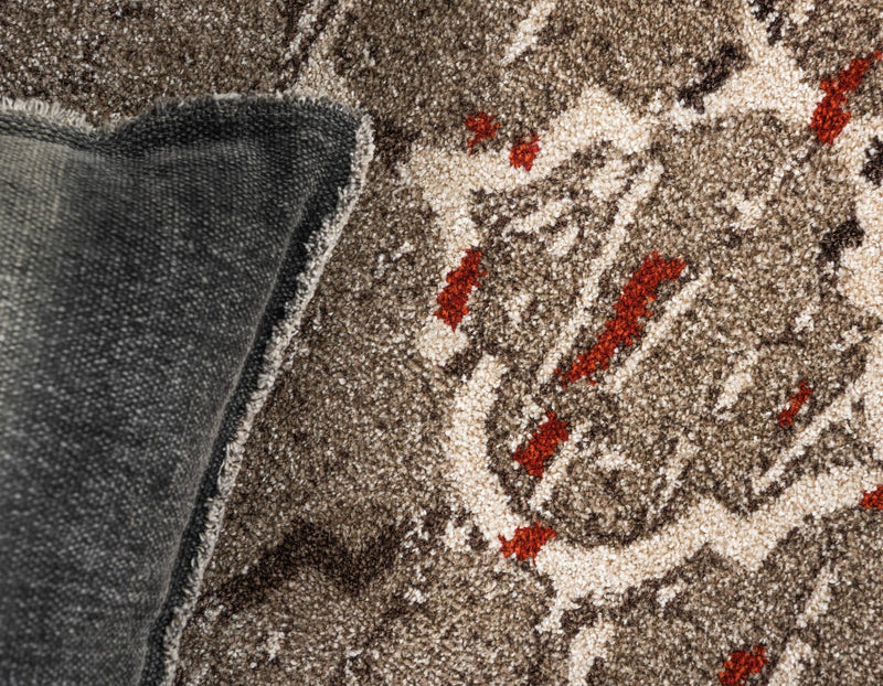 Lattice Gardens Collection Area Rug -  Trellisbay Round Dark Beige  lifestyle 73