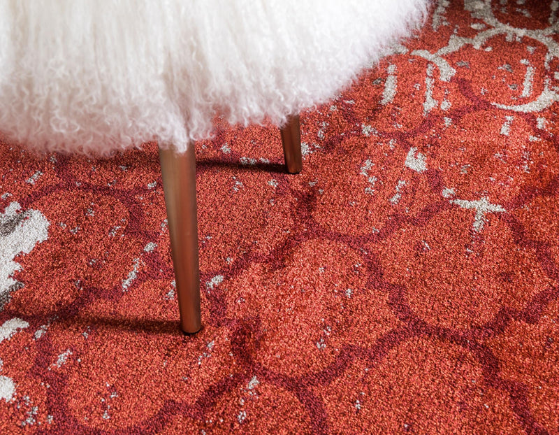 Lattice Gardens Collection Area Rug -  Trellisbay Round Terracotta  lifestyle 74