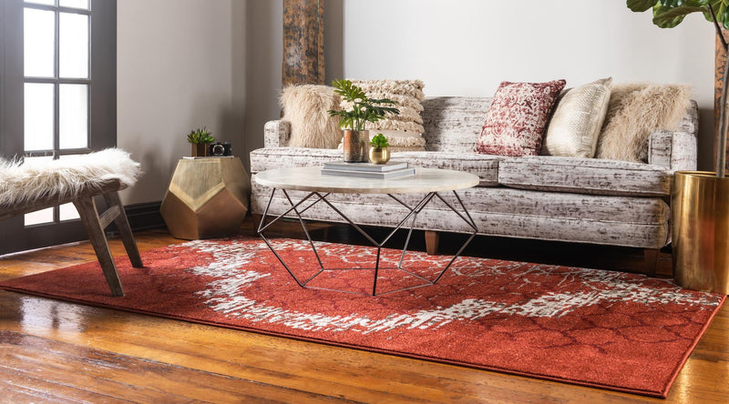 Lattice Gardens Collection Area Rug -  Trellisbay Rectangle Terracotta  lifestyle 14