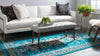 Tabriz Tapestries Collection Area Rug - Azerbaijan (Turquoise) Rectangle Turquoise  lifestyle 3