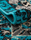 Tabriz Tapestries Collection Area Rug - Azerbaijan (Turquoise) Rectangle Turquoise  lifestyle 6