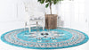 Tabriz Tapestries Collection Area Rug - Azerbaijan (Turquoise) Round Turquoise  lifestyle 22
