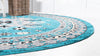 Tabriz Tapestries Collection Area Rug - Azerbaijan (Turquoise) Round Turquoise  lifestyle 25