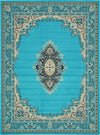 Tabriz Tapestry Collection Area Rug - Azerbaijan (Turquoise) Rectangle Turquoise Main