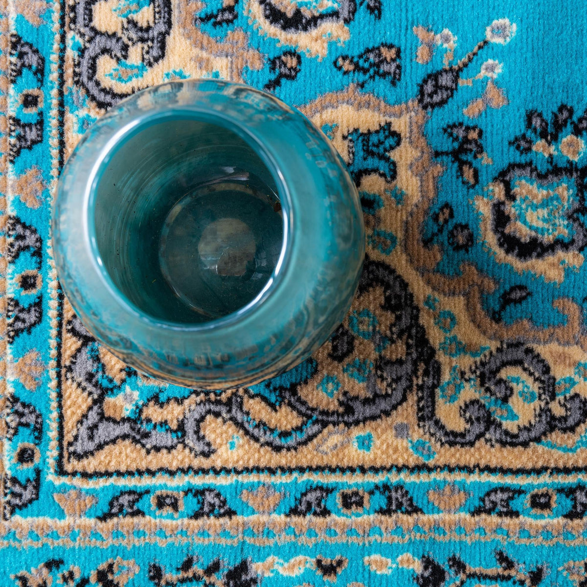 Tabriz Tapestry Collection Area Rug - Azerbaijan (Turquoise) Rectangle Turquoise  lifestyle 6
