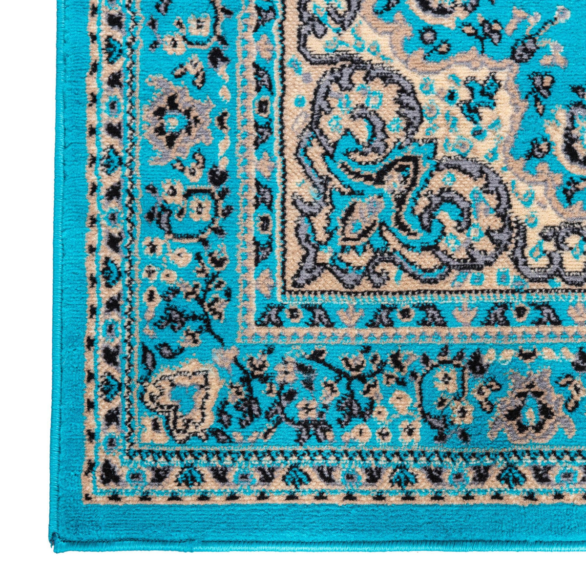 Tabriz Tapestry Collection Area Rug - Azerbaijan (Turquoise) Rectangle Turquoise  lifestyle 9