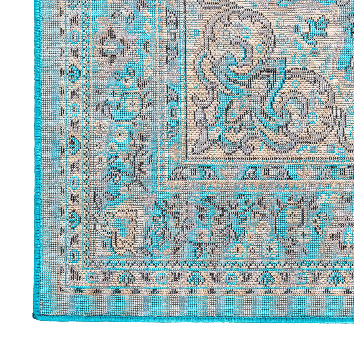 Tabriz Tapestry Collection Area Rug - Azerbaijan (Turquoise) Rectangle Turquoise  lifestyle 10