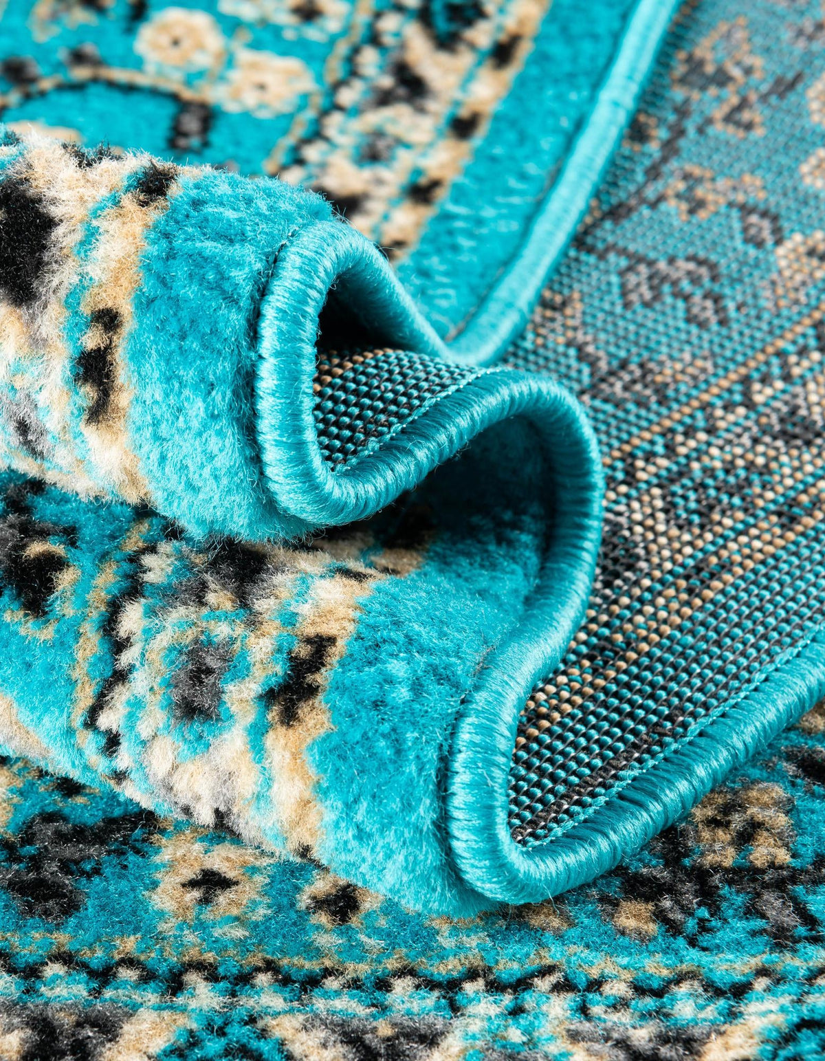 Tabriz Tapestry Collection Area Rug - Azerbaijan (Turquoise) Rectangle Turquoise  lifestyle 13