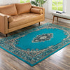 Tabriz Tapestry Collection Area Rug - Azerbaijan (Turquoise) Rectangle Turquoise  lifestyle 12
