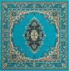 Tabriz Tapestry Collection Area Rug - Azerbaijan (Turquoise) Square Turquoise  lifestyle 14