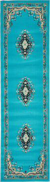 Tabriz Tapestry Collection Area Rug - Azerbaijan (Turquoise) Runner Turquoise  lifestyle 15